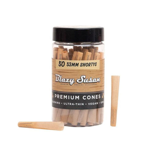 Picture of BlazySusan Cones-Unbleached 53mm Shorty 50ct jar