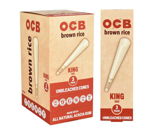 Picture of OCB Cones-Brown Rice King Size 3pk 24ct