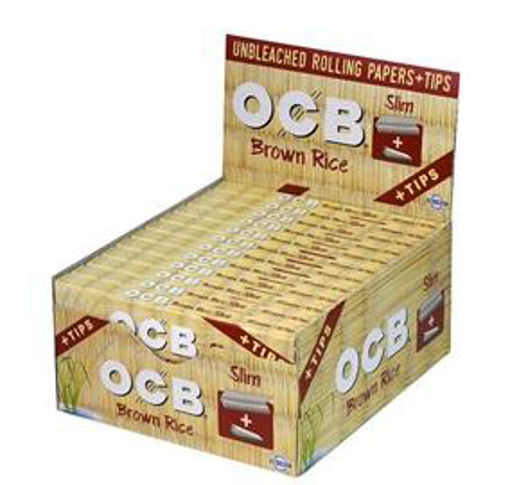 Picture of OCB Papers+Tips-Brown Rice Slim Size 50x24ct