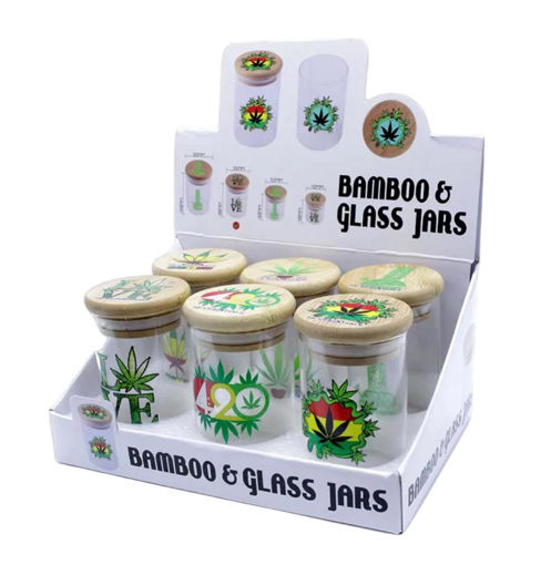 Picture of Bamboo Lids Glass Jar  X-Large size 6ct