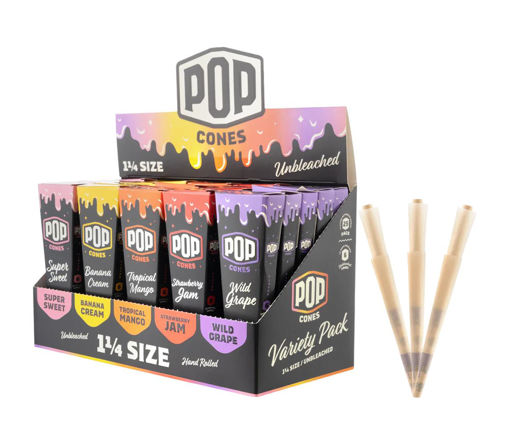 Picture of POP Cones Unbleached Variety Pack 1 1/4 Size 25pk 6ct